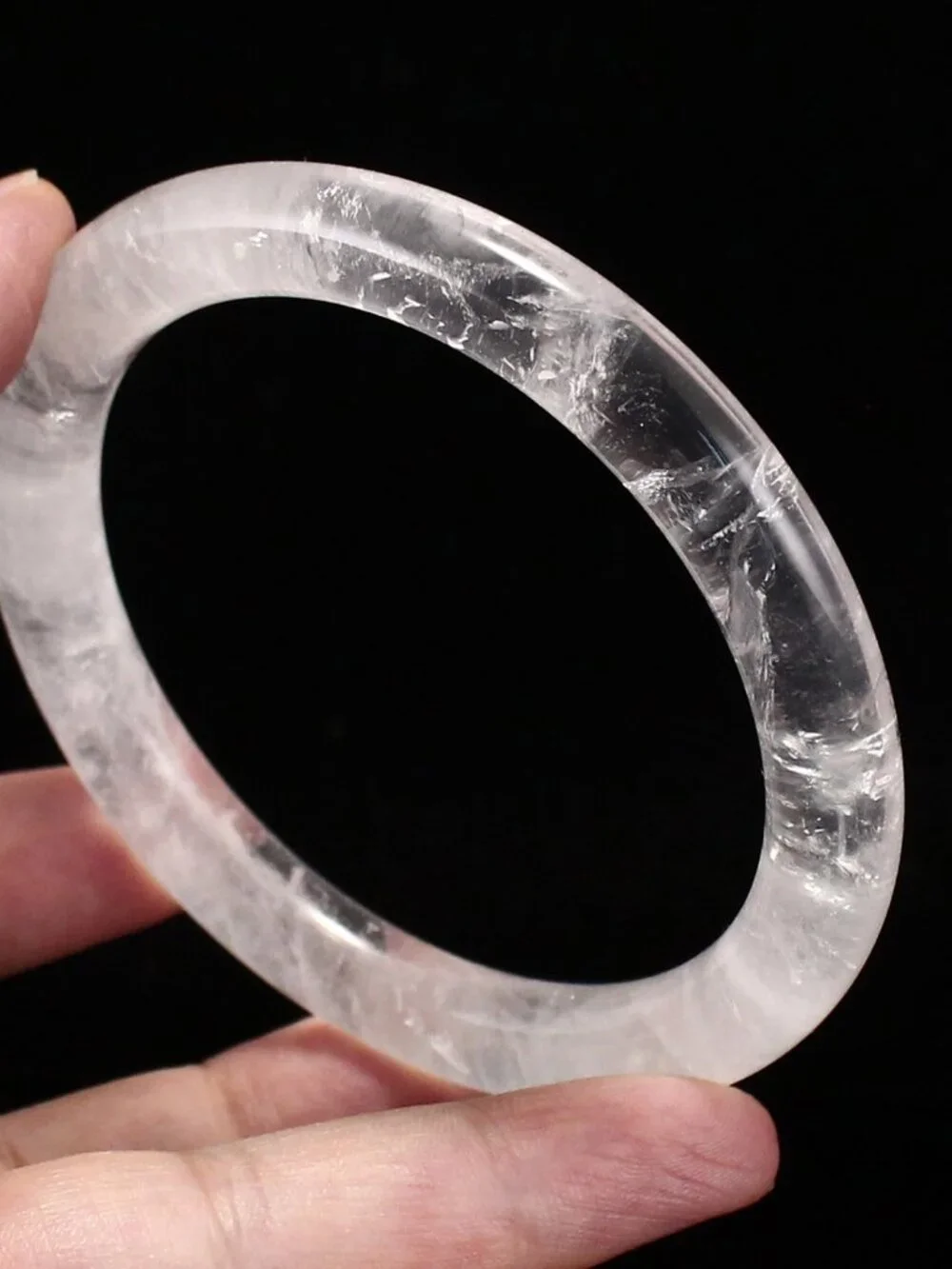 Natural Clear Quartz Bangle Bracelet 41.23g 61mm ID White Rock Crystal Certified